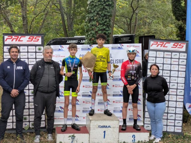 Podium U15 Angelo vainqueur coupe CX d ile de France